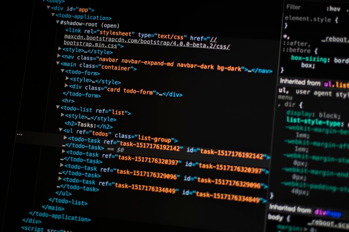 Modern software engineering workspace with code screens